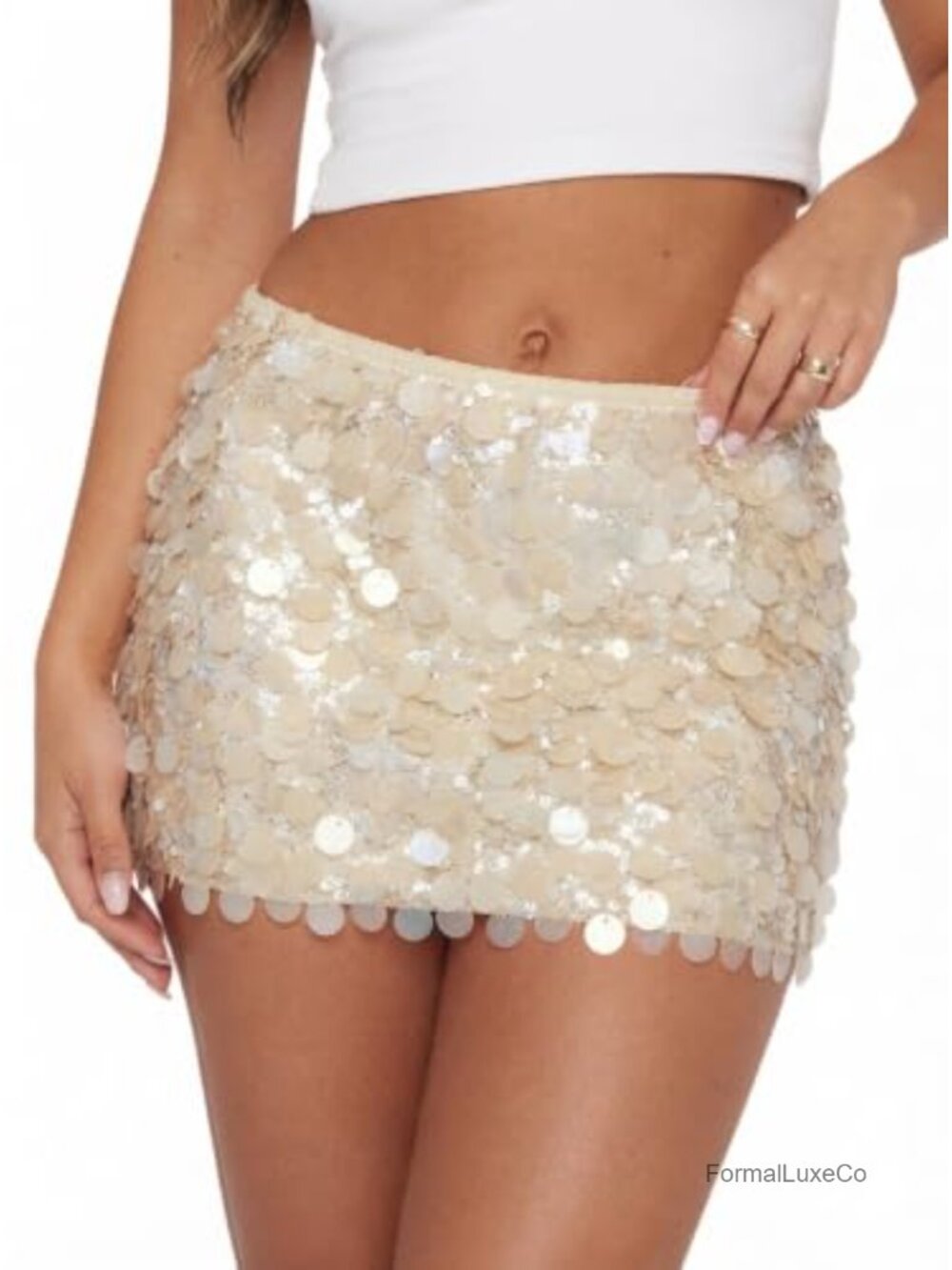 Sequin Bodycon Mini Skirt Stretchy Party Glitter Skirt